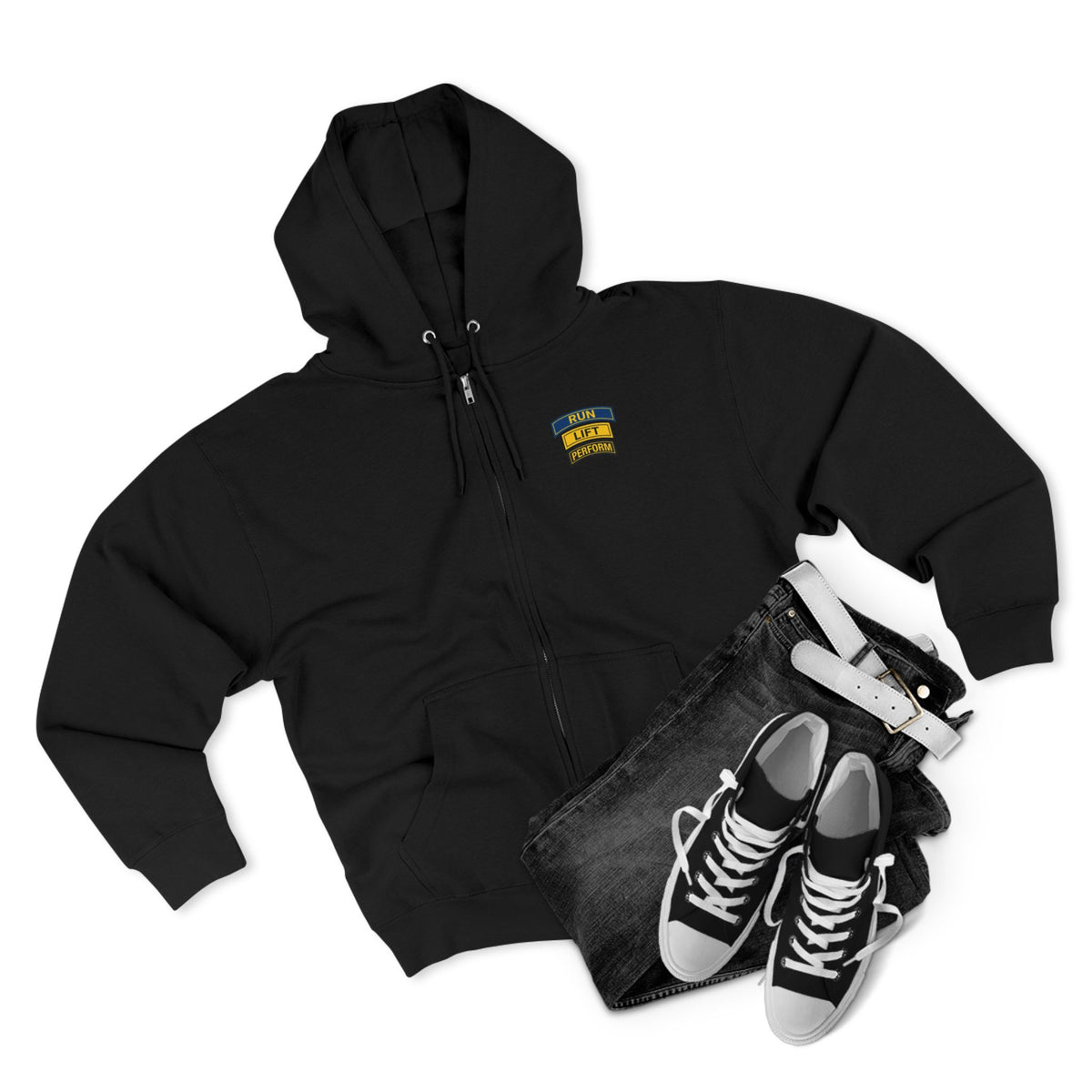 Run Lift Perform zip up hoodie with the RUN LIFT PERFORM tab mark, view 5